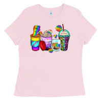 Bubblegum Pink pride coffee cups Ladies Tee - Zillion Design Studio