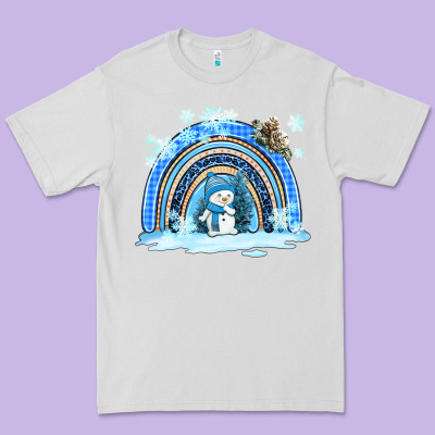 Winter   Rainbow And Snowman Premium Tee Designed By Adodesignshop