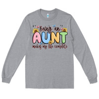 Heather Grey being an aunt makes my life complete Long Sleeve Tee - MaliasSmallBusiness