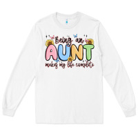 White being an aunt makes my life complete Long Sleeve Tee - MaliasSmallBusiness