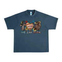 Midnight Navy faith love freedom usa Urban Heavy Tee - NancyCooperArtShop
