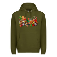 Army Green gingerbread truck Premium Hoodie - texasbilliewilder