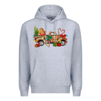 Heather Grey gingerbread truck Premium Hoodie - texasbilliewilder