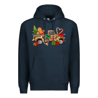 Navy gingerbread truck Premium Hoodie - texasbilliewilder