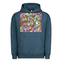 Pigment Midnight Navy Easter bunnys eggs Urban Hoodie - OliviaCreatesArt