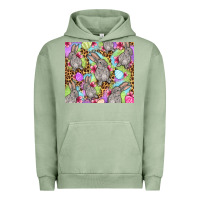 Pigment Oil Green Easter bunnys eggs Urban Hoodie - OliviaCreatesArt