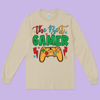 The Best Gamer Long Sleeve Tee Designed By Jahusdesignshop
