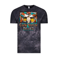 Cloud Black cowboys and beers Vintage Tee - NancyCooperArtShop