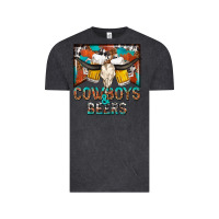 Vintage Black cowboys and beers Vintage Tee - NancyCooperArtShop