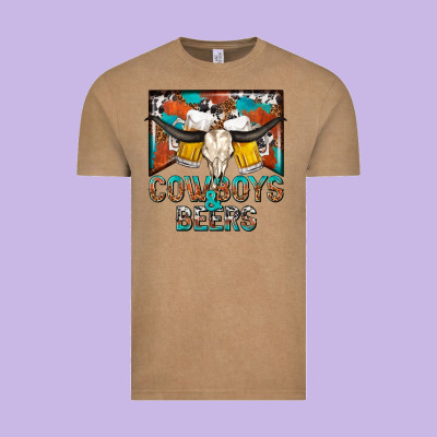 Cowboys And Beers Vintage Tee Designed By Nancycooperartshop