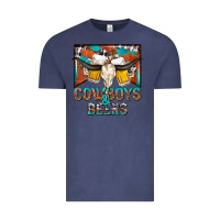 Vintage Denim cowboys and beers Vintage Tee - NancyCooperArtShop