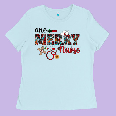 One Merry Nurse Western Ladies Tee Designed By Ranaportraitstore