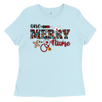 Baby Blue one merry nurse western Ladies Tee - RanaPortraitStore