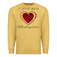 Antique Gold I love you with all my heart Premium Sweatshirt - Bettercallsaul