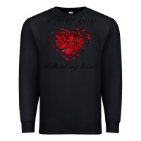 Black I love you with all my heart Premium Sweatshirt - Bettercallsaul