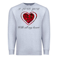Heather Grey I love you with all my heart Premium Sweatshirt - Bettercallsaul