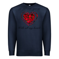 Navy I love you with all my heart Premium Sweatshirt - Bettercallsaul