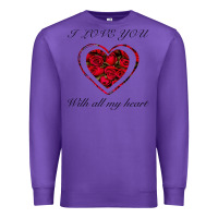 Purple I love you with all my heart Premium Sweatshirt - Bettercallsaul