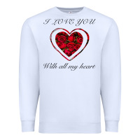 White I love you with all my heart Premium Sweatshirt - Bettercallsaul