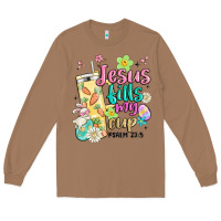 Toasted Coconut easter jesus fills my cup Long Sleeve Tee - MaliasSmallBusiness
