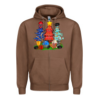 Chestnut Christmas With Ice Hockey Trees Zipper Hoodie - BundleAndBundleShop