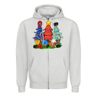 Dove Grey Christmas With Ice Hockey Trees Zipper Hoodie - BundleAndBundleShop