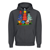 Christmas With Ice Hockey Trees Zipper Hoodie | Teevron