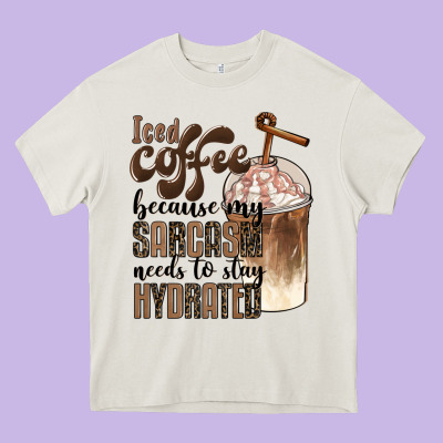 Iced Coffee Because My Sarcasm Needs To Stay Hydrated Heavy Core Tee Designed By Barkaloodesign