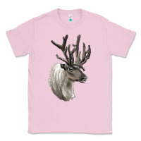 Bubblegum Pink Reindeer Buck Deer Head Classic Tee - LillyAllenDesigns
