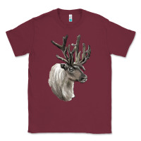 Burgundy Reindeer Buck Deer Head Classic Tee - LillyAllenDesigns