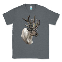 Charcoal Heather Reindeer Buck Deer Head Classic Tee - LillyAllenDesigns