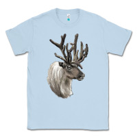 Dusty Blue Reindeer Buck Deer Head Classic Tee - LillyAllenDesigns