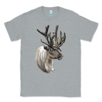 Heather Grey Reindeer Buck Deer Head Classic Tee - LillyAllenDesigns