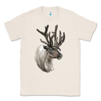 Natural Reindeer Buck Deer Head Classic Tee - LillyAllenDesigns