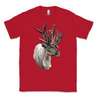 Red Reindeer Buck Deer Head Classic Tee - LillyAllenDesigns