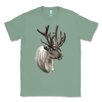 Sage Reindeer Buck Deer Head Classic Tee - LillyAllenDesigns