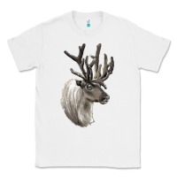 White Reindeer Buck Deer Head Classic Tee - LillyAllenDesigns