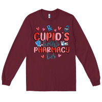 Burgundy cupid's favorite pharmacy tech Long Sleeve Tee - MaliasSmallBusiness