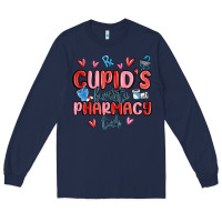 Navy cupid's favorite pharmacy tech Long Sleeve Tee - MaliasSmallBusiness