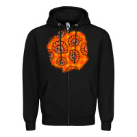 Black Thanksgiving Turkey With Tartan Patch Zipper Hoodie - BundleAndBundleShop