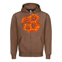 Chestnut Thanksgiving Turkey With Tartan Patch Zipper Hoodie - BundleAndBundleShop