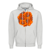 Dove Grey Thanksgiving Turkey With Tartan Patch Zipper Hoodie - BundleAndBundleShop