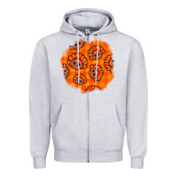 Heather Grey Thanksgiving Turkey With Tartan Patch Zipper Hoodie - BundleAndBundleShop