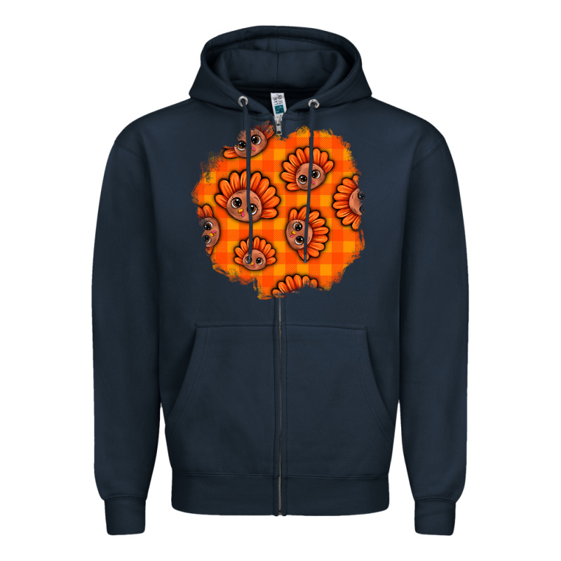 Thanksgiving Turkey With Tartan Patch Zipper Hoodie by BundleAndBundleShop | Teevron