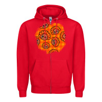 Red Thanksgiving Turkey With Tartan Patch Zipper Hoodie - BundleAndBundleShop