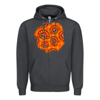 Smoke Thanksgiving Turkey With Tartan Patch Zipper Hoodie - BundleAndBundleShop