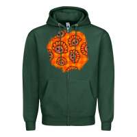 Sports Green Thanksgiving Turkey With Tartan Patch Zipper Hoodie - BundleAndBundleShop