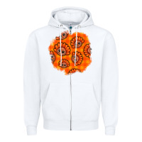 White Thanksgiving Turkey With Tartan Patch Zipper Hoodie - BundleAndBundleShop