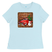 Baby Blue christmas truck coaster Ladies Tee - JahusDesignShop