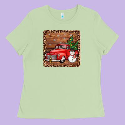 Christmas Truck Coaster Ladies Tee Designed By Jahusdesignshop